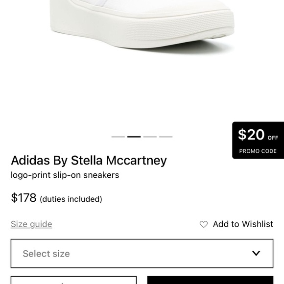 Stella McCartney with Adidas Court Slip On white tennis shoes in 5.5 US. - Picture 3 of 15